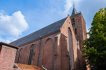 The Great Church of Edam (De Grote or Sint-Nicolaaskerk) was completed around 1518. The huge church is the size of an ocean liner. EDAM, NETHERLANDS.