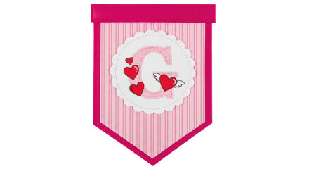 Isolated Pink Letter G Decorative Banner