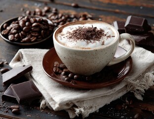 Creamy coffee drink with chocolate