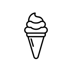 Outline a soft serve ice cream cone on vector