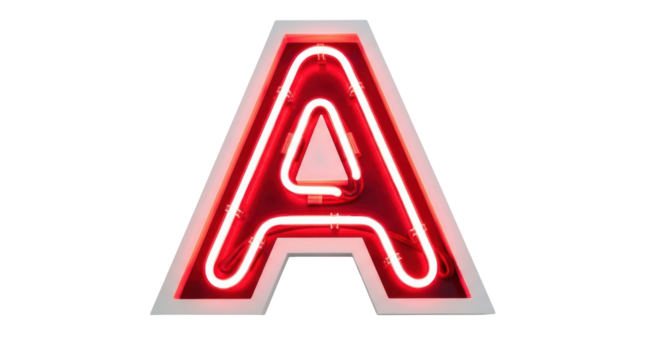 Isolated Neon Letter A