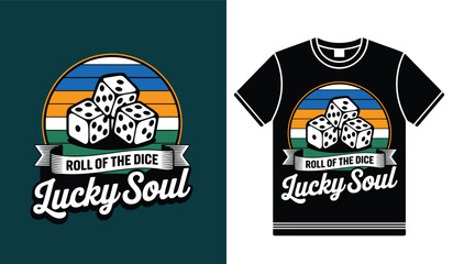 Dynamic Dice Silhouette Gaming Vector For T-Shirt Design