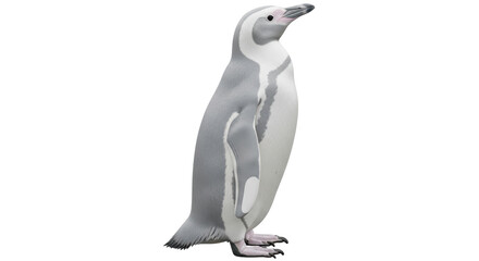 Isolated leucistic penguin standing