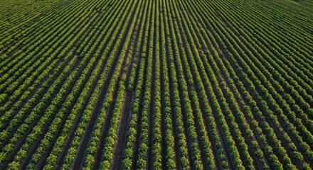 Aerial view of a cultivated field
