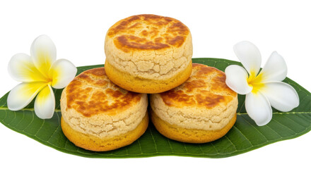 Isolated Pineapple Tarts with Flowers