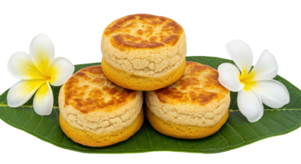 Isolated Pineapple Tarts with Flowers