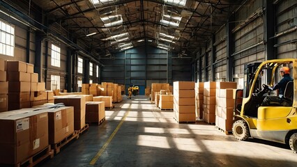 Inside view of a warehouse