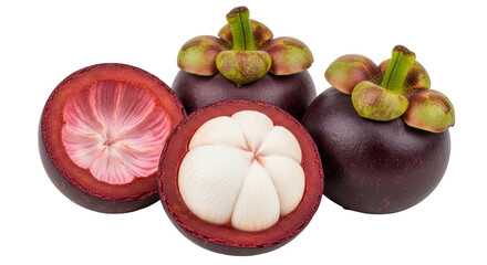 Isolated Mangosteen Fruits
