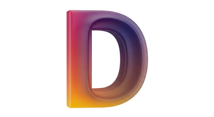 Obraz premium Isolated Gradient Letter D