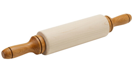 Isolated Wooden Rolling Pin
