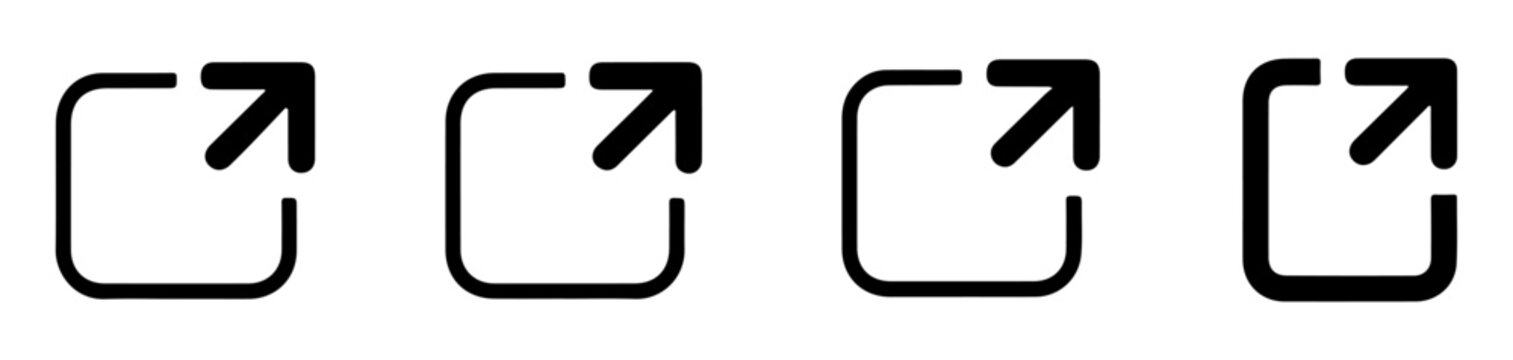 external link icon vector with arrow symbol for web and ui design