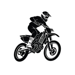 Motocross rider in action on a dirt bike