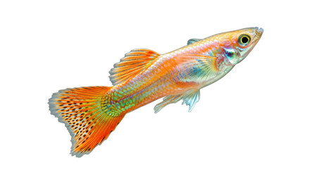 Isolated Colorful Guppy Fish