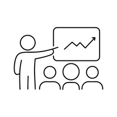 presentation and training conference meeting icon vector illustration