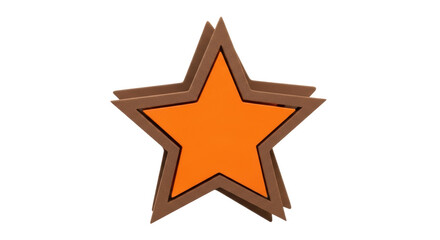 Isolated 3D Orange Star Stack