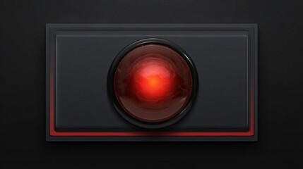 Futuristic red glowing button on a sleek black panel, designed for advanced technology interfaces, symbolizing power and control in modern digital environments