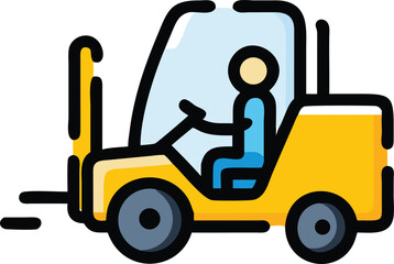 forklift truck machine icon symbol sign