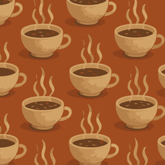 Obraz premium Hot Soup Bowl Pattern Seamless Winter Cozy Food Holiday Design