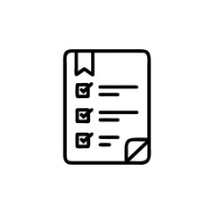 Outline icon a checklist with three completed tasks done
