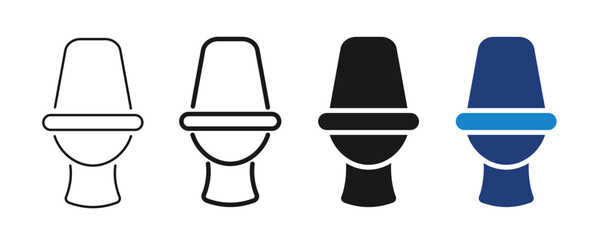 Toilet Icon Set - Editable Stroke. Vector Solid