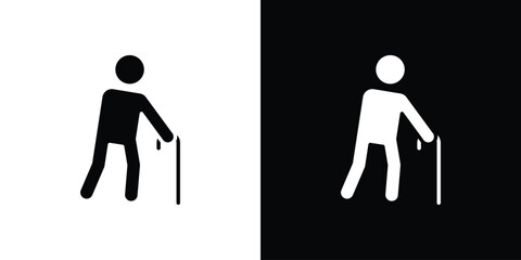 Walking stick icon. graphic design vector symbols pack