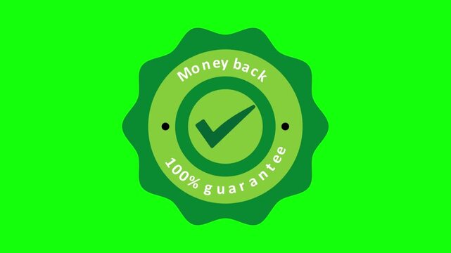 Animated Money Back Guarantee Badge for Refund and Customer Assurance
