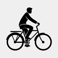 Naklejka premium Bicycle Simple Icon Silhouette Graphic Vintage Style Design