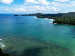 Aerial view of Kelambu Beach in Kudat Sabah Borneo Malaysia Sabah Borneo Malaysia