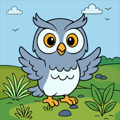 Owl Cute Animal Children coloring page