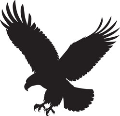 Majestic Eagle Silhouette Descending With Wings Spread Symbolizing Freedom Power and Sharp Talons Hunting
