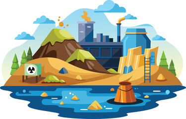 Fototapeta premium vector illustration of a city polution design