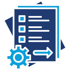 Lean Principles Flat Blue Icon