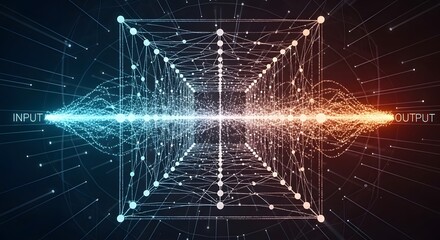 Dynamic data flow with input and output nodes showcases network connection and communication