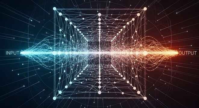 Dynamic data flow with input and output nodes showcases network connection and communication