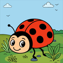 ladybug Cute Animal Children coloring page