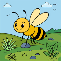 Bee Cute Animal Children coloring page