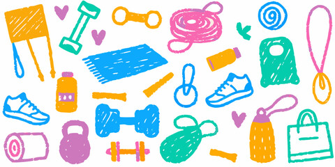 Doodle paint background with chalk hand-drawn elements. Sketch kid scribble, abstract children bg.