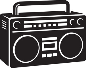 Retro Boombox Illustration Classic Audio Device Design for Music Nostalgia and Vintage Style Sound Systems