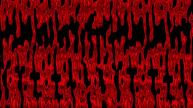 Red liquid abstract melting texture animation with organic flowing forms on a seamless black background
