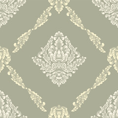 Damask modern seamless pattern element. Vintage classical old fashioned damask ornament, seamless texture for wallpapers, textile.