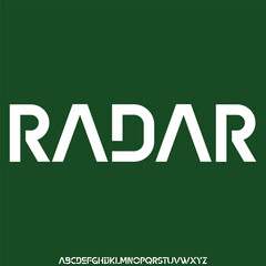 Wide modern futuristic radar alphabet display font vector