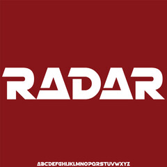 Wide modern futuristic radar alphabet display font vector