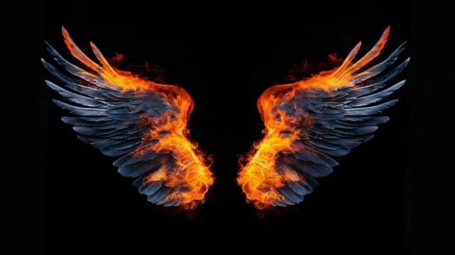 Fiery angel wings