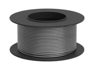 Black Spool of 3D Printer Filament Wire
