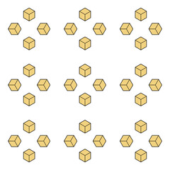 A seamless pattern of geometric cubes that catches the eye. The design is simple, modern, and visually appealing.