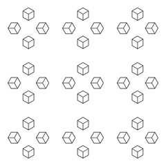 A seamless pattern of geometric cubes that catches the eye. The design is simple, modern, and visually appealing.