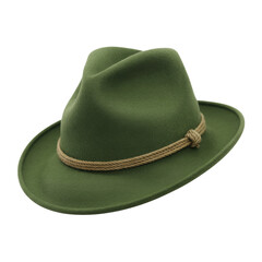 Green Alpine Hat with Decorative Rope Band
