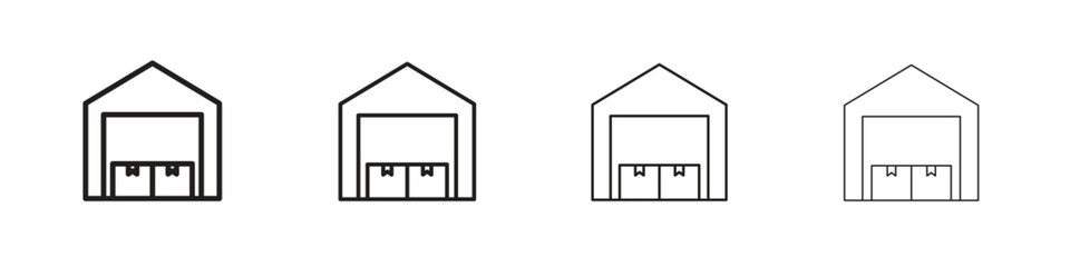 Warehouse icon vector illustration, line design icon. Editable strokes.