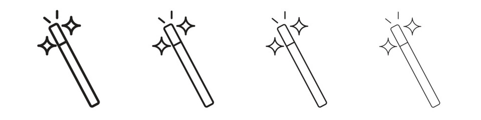 Wand icon vector illustration, line design icon. Editable strokes.