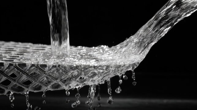 Water pouring over a metallic grid - Powered by Adobe